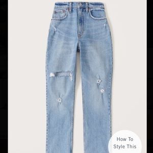 Abercrombie Curve Love 90s Ultra High Rise Straight Jeans